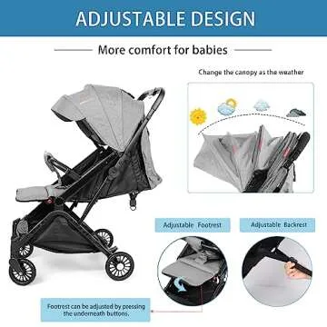 COLOR TREE Lightweight Foldable Travel Stroller for Babies