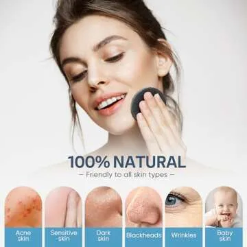 GAINWELL 50-Count Black Compressed Facial Sponges for Daily Facial Cleansing and Exfoliating, 100％ Natural Cosmetic Spa Sponges for Makeup Remover, Reusable