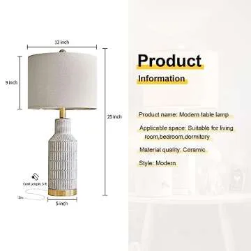 Elegant USumkky 25" Table Lamps Set of 2 for Modern Homes