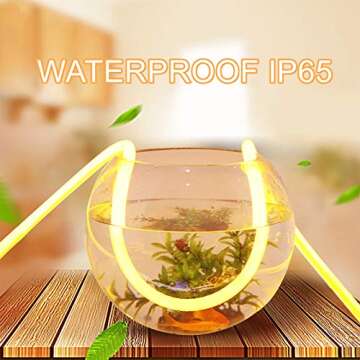 M.best Led Neon Lights,16.4ft Waterproof Silicone Flexible LED Strip Light Neon Rope Lights for Bedroom Kitchen Home Indoor Outdoor Decor (Warm White)