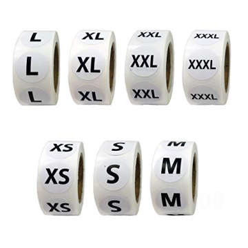 FuraHa 3500 PCS Clothing Size Stickers Labels 7/8" Round Self Adhesive Size Stickers for Clothing T ...