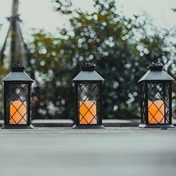 14" Copper Brushed Vintage Candle Lantern - Timed Beauty