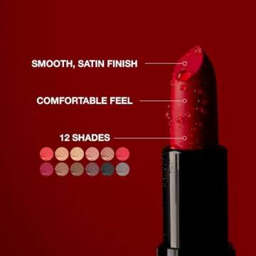 KISS New York Professional Rich Pigmented Lipstick, Smooth Satin Finish, Long Lasting, Infused with ...