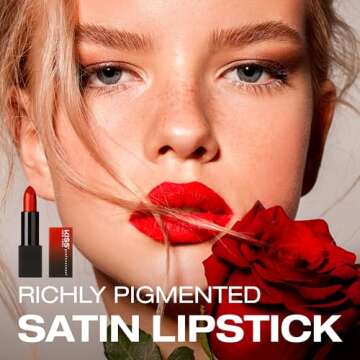 KISS New York Professional Rich Pigmented Lipstick, Smooth Satin Finish, Long Lasting, Infused with Shea Butter and Vitamin E (Ivory Oat)