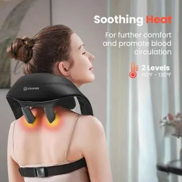 COMFIER Cordless Neck Massager with Heat for Comfort