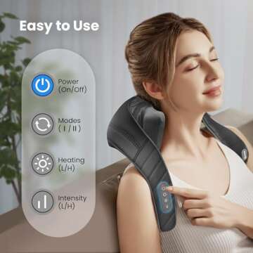 COMFIER Cordless Neck Massager with Heat for Comfort