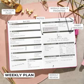 Clever Fox Planner – Undated Weekly & Monthly Planner for Productivity, Time Management & Goals – Organizer Journal – A5 (Hot Pink)