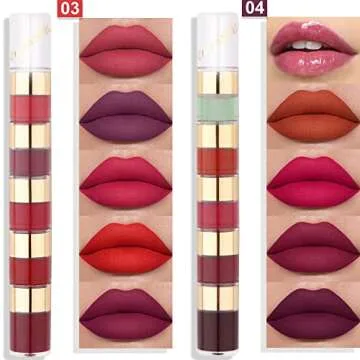 evpct 20 Colors Liquid Matte Lipstick Set, Lip Stain Packs for Dark Skin Women,Dark Red Mat Matt Long Lasting Original 24 Hour lipstick lapiz labiales mate 24 horas originales mate