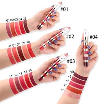 evpct 20 Colors Liquid Matte Lipstick Set, Lip Stain Packs for Dark Skin Women,Dark Red Mat Matt Long Lasting Original 24 Hour lipstick lapiz labiales mate 24 horas originales mate