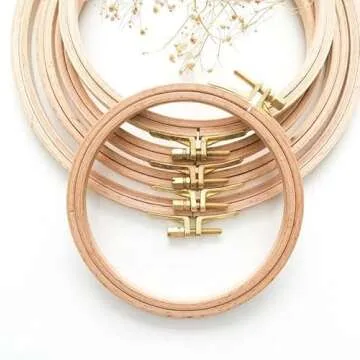 Nurge Beech Wood Gold Clasp Embroidery Hoop - 6 Inch