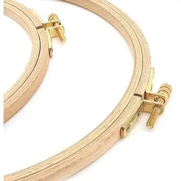Nurge Beech Wood Gold Clasp Embroidery Hoop - 6 Inch