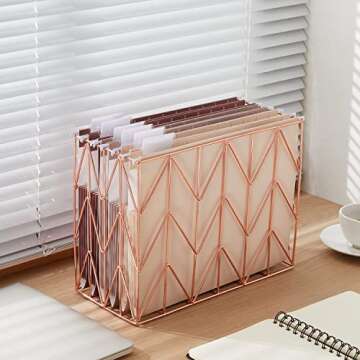 Y YOMA 24 Pack Extra Capacity Hanging File Folders Letter Size Accordion Decorative File Folder Cute Colored Hanging Folder Organizer for Office Home with 1/5-Cut Adjustable Tabs, Mocha Color