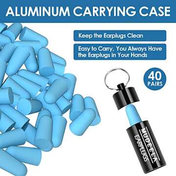 Foam Ear Plugs for Sleeping, 40 Pairs Noise Cancelling Ear Plugs with Aluminum Carry Case, 34db NRR ...