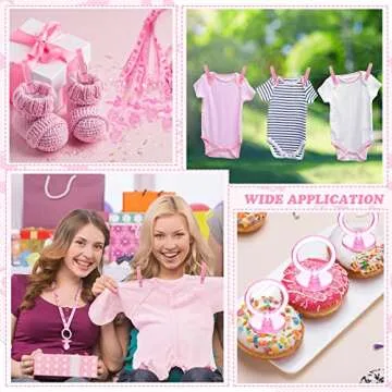 Coume Baby Shower Pacifier Necklaces with Mini Clothespins