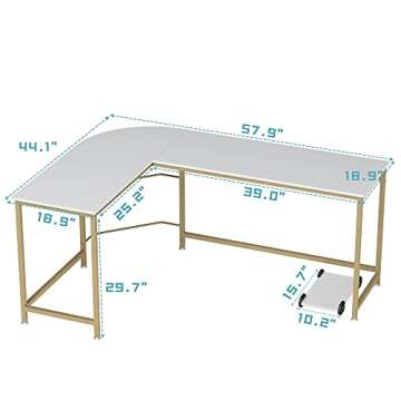 Teraves Reversible L Shaped Desk for Home and Office