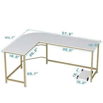 Teraves Reversible L Shaped Desk for Home and Office