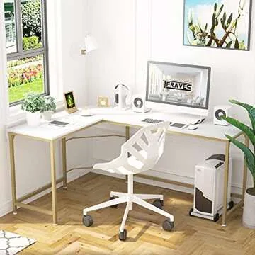Teraves Reversible L Shaped Desk for Home and Office