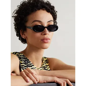 AIEYEZO Retro Oval Sunglasses - Vintage 90s Fashion Shades