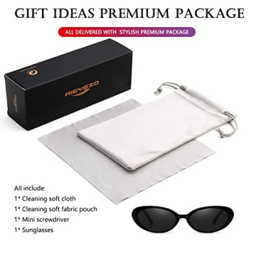 AIEYEZO Retro Oval Sunglasses - Vintage 90s Fashion Shades