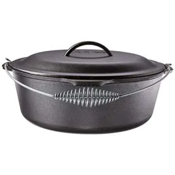 Versatile Lodge 9 Quart Pre-Seasoned Cast Iron Dutch Oven with Lid