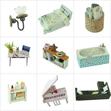 CUTEBEE Dollhouse Miniature with Furniture, DIY Dollhouse Kit Plus Dust Proof and Music Movement, 1:24 Scale Creative Room for Valentine's Day Gift Idea M21