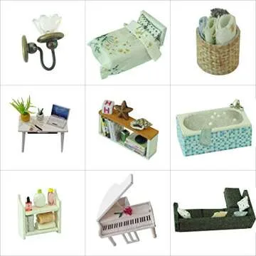 CUTEBEE Dollhouse Miniature with Furniture, DIY Dollhouse Kit Plus Dust Proof and Music Movement, 1:24 Scale Creative Room for Valentine's Day Gift Idea M21