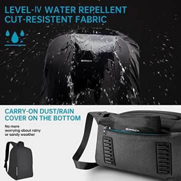 kopack Laptop Backpack,17 inch Smart Laptop Backpack with Hidden Zipper for Men Women,Safety Travel Anti Theft Backpack Business Commute Backpack with USB Port and Rain Cover