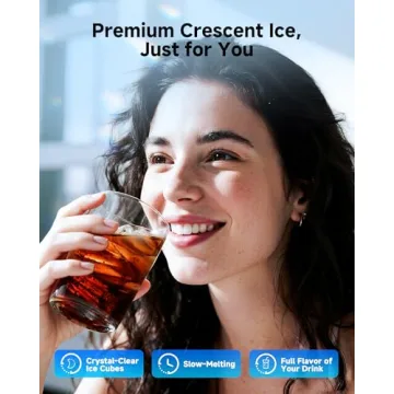 ICEVIVAL Crescent Ice Maker Countertop, 35Lbs/24H, Clear Ice Maker with Self-Cleaning & Timer, 16 Crystal-Clear Ice in 12 Mins, Countertop Ice Makers for Home, Office or Party