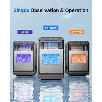 ICEVIVAL Crescent Ice Maker Countertop, 35Lbs/24H, Clear Ice Maker with Self-Cleaning & Timer, 16 Crystal-Clear Ice in 12 Mins, Countertop Ice Makers for Home, Office or Party