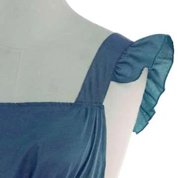 Vibsion Vintage Ruffle Apron for Women Colonial Pioneer Pinafore Apron Cross Back Garden Cooking Aprons with Pockets