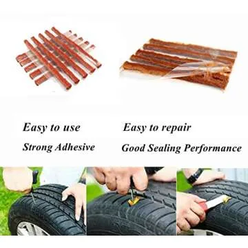 HappyBeeFlying Tire Plugs 150pcs,Rubber Tire Repair Plugs Self vulcanizing Strips 4" x 1/4" for Tubeless Tires
