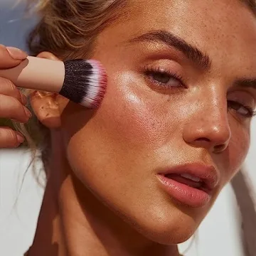 + Lux Unfiltered Blending Face Brush, Makeup Tool for Applying, Contouring & Blending Bronzer, Blush & Other Makeup, Can be Used for Buffing & Stiffiling, Vegan + Cruelty Free Synthetic Bristles