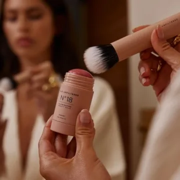 + Lux Unfiltered Blending Face Brush, Makeup Tool for Applying, Contouring & Blending Bronzer, Blush & Other Makeup, Can be Used for Buffing & Stiffiling, Vegan + Cruelty Free Synthetic Bristles