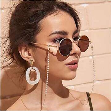Sither Pearl Sunglasses Chain: Elegant Reading Glasses Holder