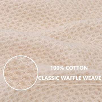 Homaxy 100% Cotton Waffle Weave Kitchen Dish Towels, Ultra Soft Absorbent Quick Drying Cleaning Towe...