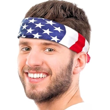 Bold & Stunning American Flag Polyester Bandana (20"x20") - Ideal for Outdoor & Patriotic Events