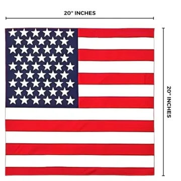 Bold & Stunning American Flag Polyester Bandana - 20x20