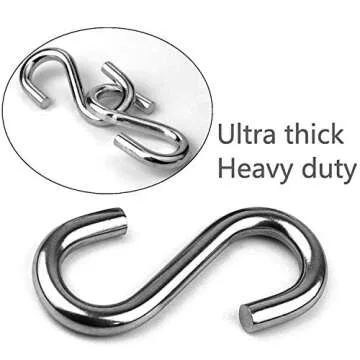 Durable ABSOK 5 Pcs S Hooks for Hanging Swings and More