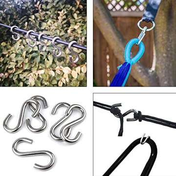 Durable ABSOK 5 Pcs S Hooks for Hanging Swings and More
