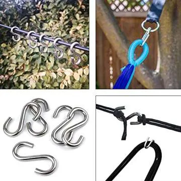 Durable ABSOK 5 Pcs S Hooks for Hanging Swings and More