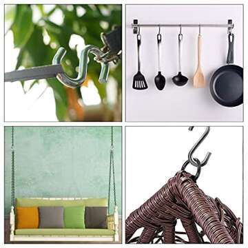 Durable ABSOK 5 Pcs S Hooks for Hanging Swings and More