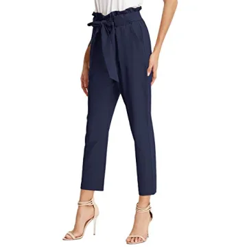 GRACE KARIN Women's Cropped Paper Bag Waist Pants for All Styles