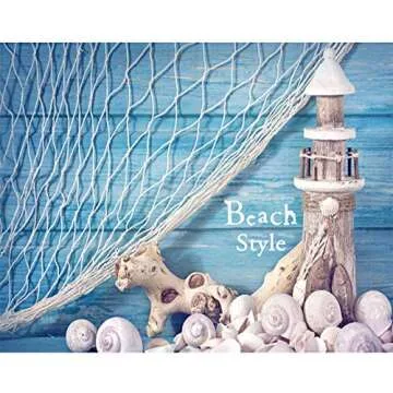 Natural Fishing Net Decor with Shells for Beach Theme