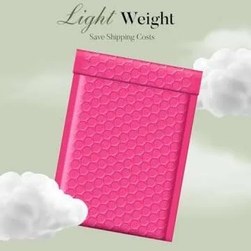 METRONIC 4x8 Bubble Mailers 200Pack, Waterproof Pink Bubble Mailers, Self Seal Padded Envelopes for Small Business Packaging Supplies, Bubble Envelopes Sports Cards, Bubble Mailer Usable Size 4x7