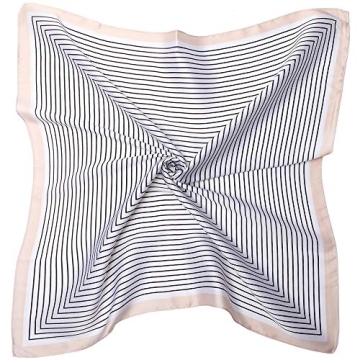 NaSoPerfect 27" Silk Like Scarf Square Satin Hair Scarves Maze Neck Scarfs for Women Beige