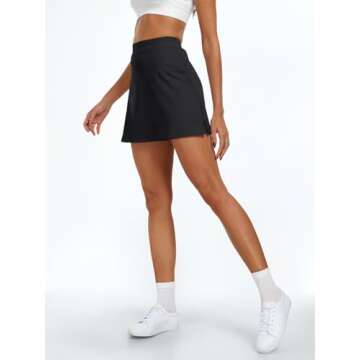 AUTOMET Women's Mini Tennis Skirt 2024 Athletic Cute Golf Skorts with Pockets Y2K Summer Gym Workout Outfits Black S