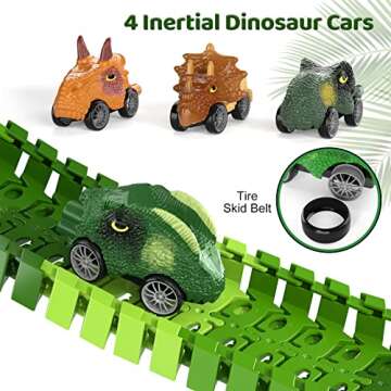 iHaHa Dinosaur Race Track Cars for Kids Ages 1-7