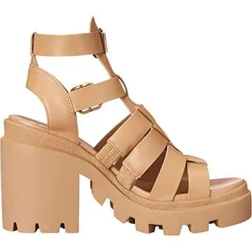 Steve Madden Women's Cosmic Heeled Sandal, Tan, 11