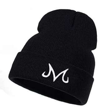 Yvmurain Winter Beanie Knit Hats for Men Women Goku Majin Buu Beanie Hat Hip-Hop Cap Skiing Cap