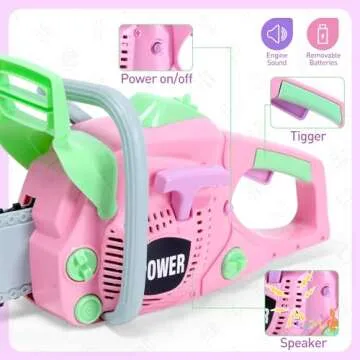 Skirtoy Toy Chainsaw for Kids, Family Day Games Pretend Play Series Kids Tool Set, Outdoor Electronic Chainsaw Toy Tool Set, STEM Preschool Toddler Tool Set, Gifts for Kids